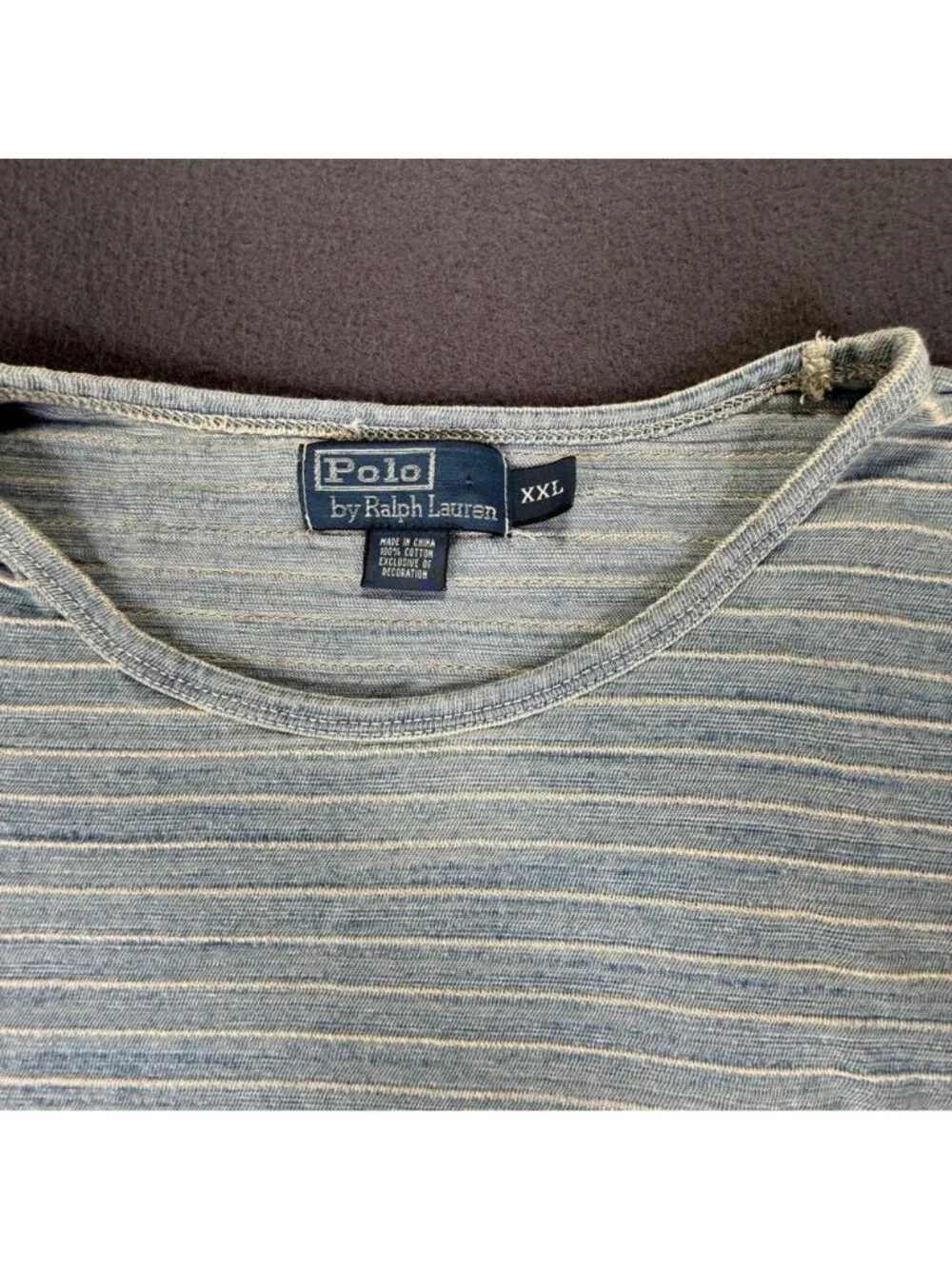 Vintage Polo Ralph Lauren Striped Pocket Pullover Mens XXL Short Sleeve Shirt